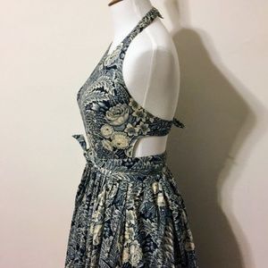 Vintage Floral Backless Blue Ralph Lauren Dress 4